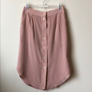 Madewell blush pink silk skirt